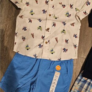 Jumping Beans Cream and Blue Kids Matching Set